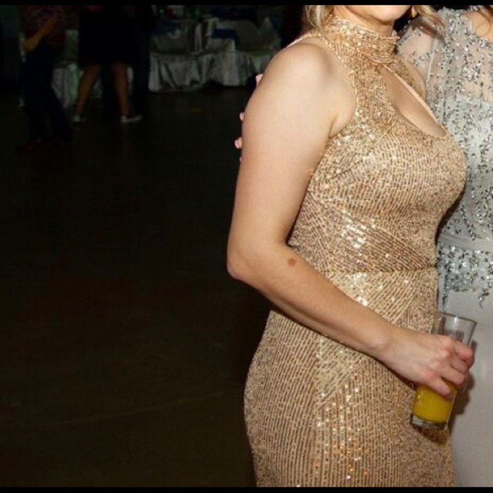 Gold sequin dress